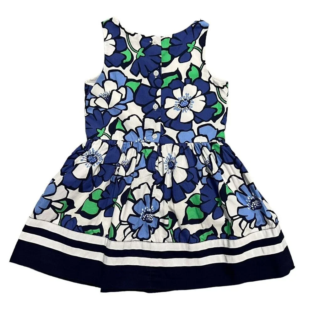 Gymboree 4Y Blue Bold Floral Print Dress